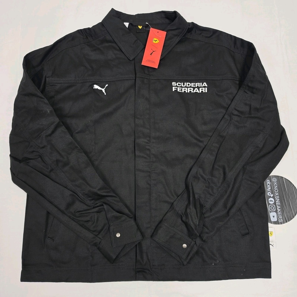 Puma Scuderia Ferrari Black Racing Lifestyle Jacket 632749 01 Men's Size Small
